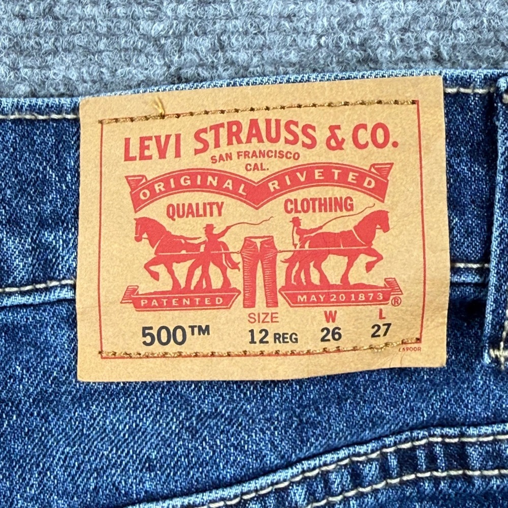 Levi's 578TM Baggy‎ Jeans Blue Denim W26 L27 Regular Fit Mens - Picture 10 of 13